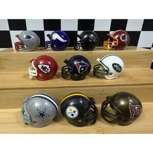 Riddell NFL Miniature Mini 2" Plastic Football Helmets Lot of 10 Around 2010
